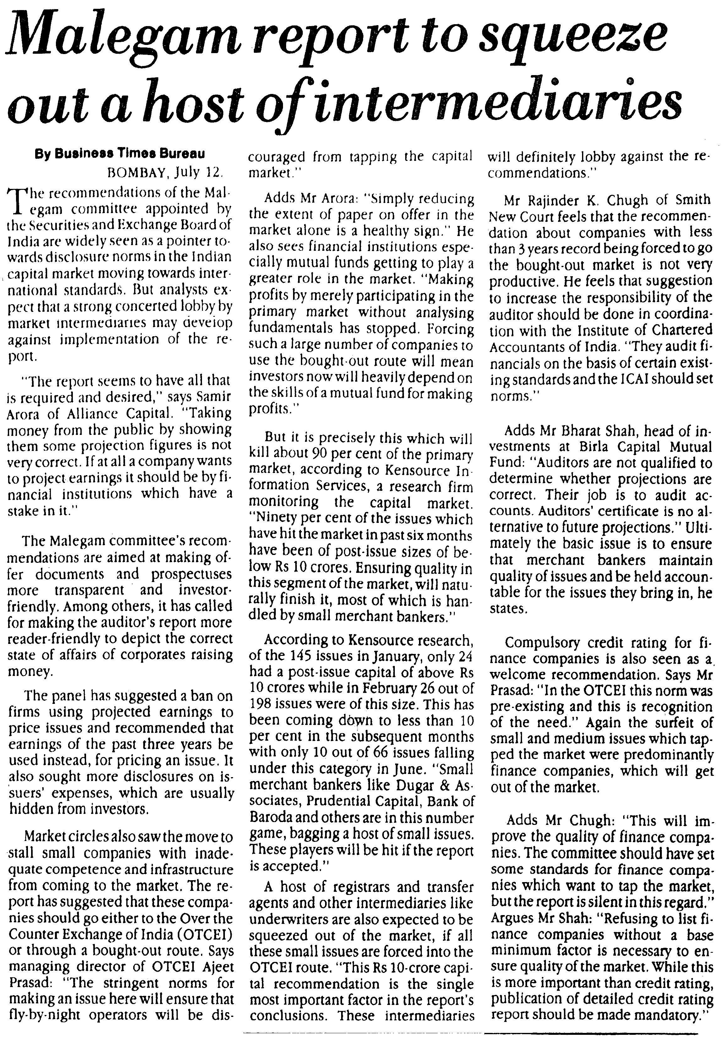 img for Malegam report to...